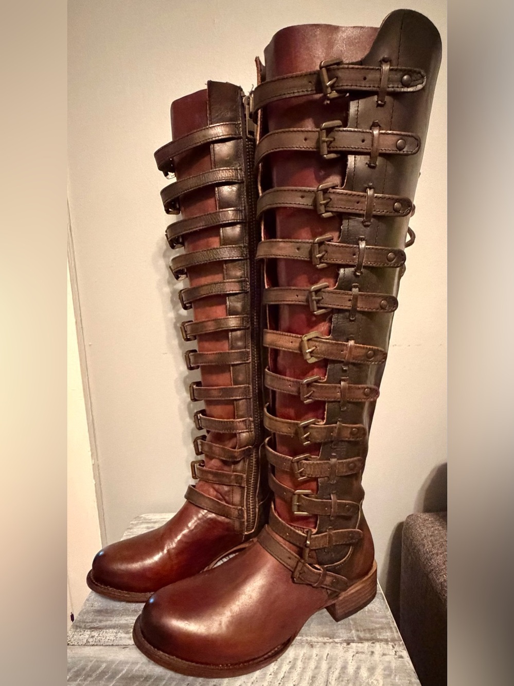 Freebird Rylan Boots in Cognac Multi, size 10 New in Box